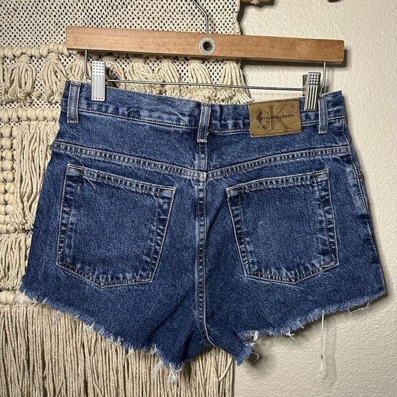 Calvin Klein Blue Jean Cutoff Shorts - Picture 2 of 5